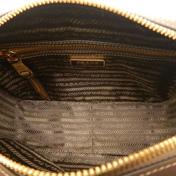 PRADA Brown Leather Shoulder Bag - Picture 8 of 10